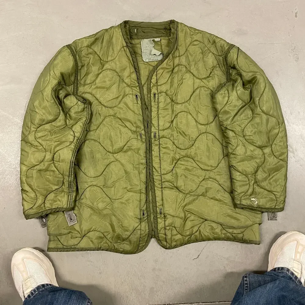 vintage 90s quilted military liner jacket
